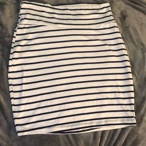 Forever 21 white skirt with navy stripes